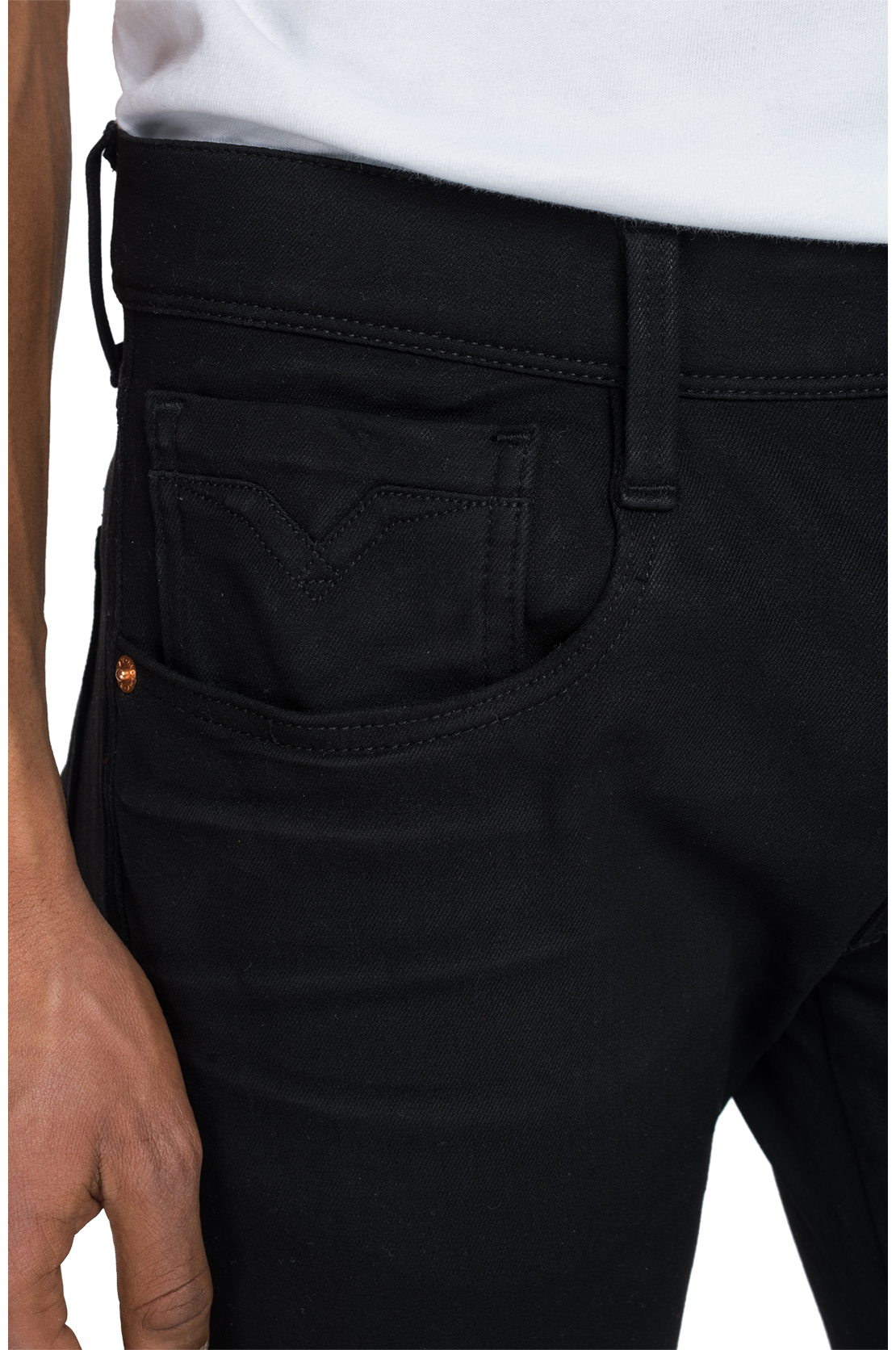 ALL BLACKS &times; REPLAY Hyper flex+ ブラックデニムパンツ 詳細画像